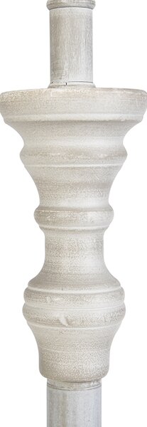 Lampada da terra rustica grigia con paralume plissettato bianco - Classico