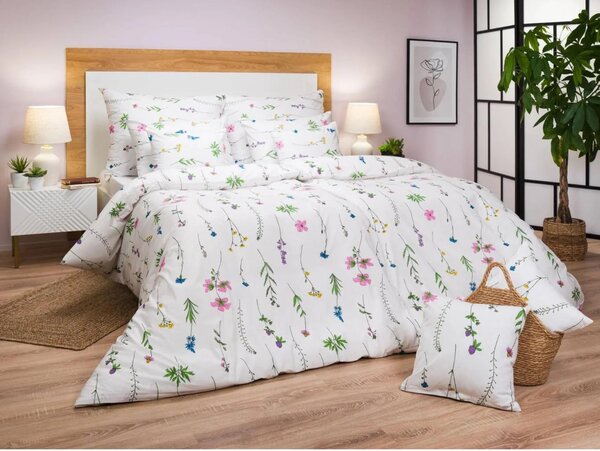 Set di lenzuola in crêpe Herbal rosa antico 140x200, 70x90 cm