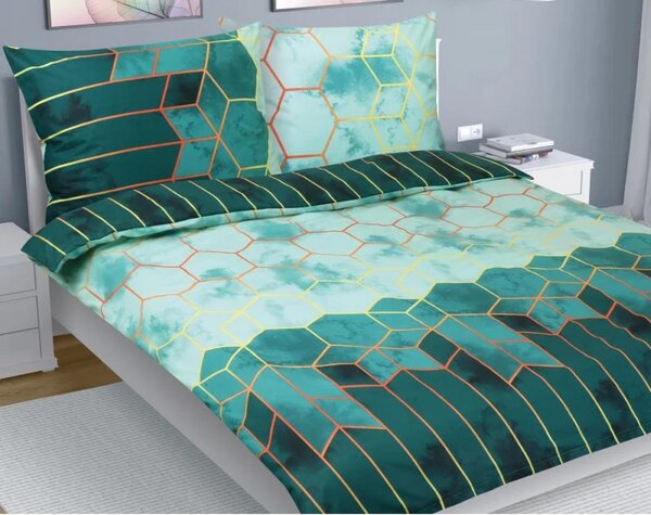 Biancheria da letto in cotone: 1 copripiumino da 200x200 cm, 2 federe da 70x90 cm, colore verde