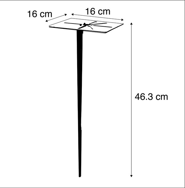 Paletto da esterno in vetro opale nero 50 cm con picchetto da terra e ghiera per cavi - Denmark