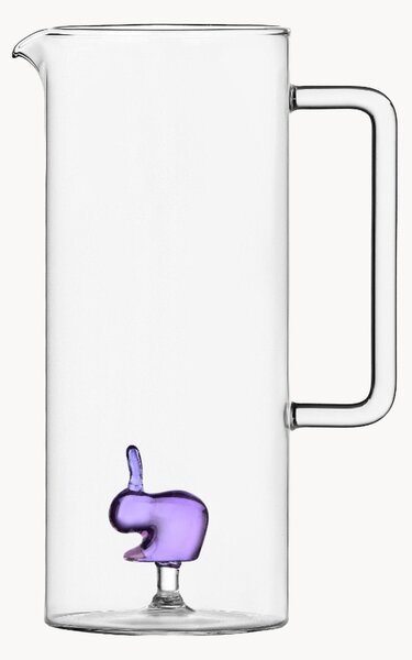 Caraffa in vetro borosilicato fatta a mano Rabbit, 1,1 L