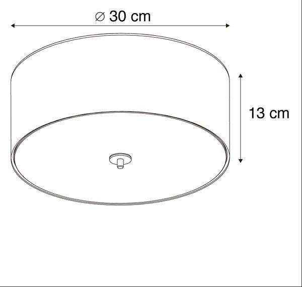 Lampada da soffitto rustica grigia 30 cm - Drum