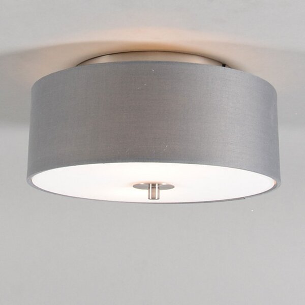 Lampada da soffitto rustica grigia 30 cm - Drum