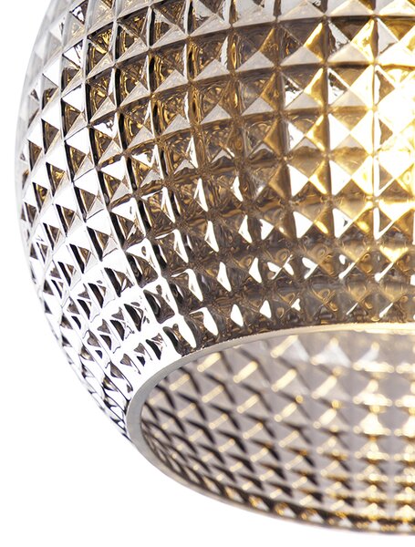 Plafoniera Art Déco nera con vetro fumé - Sphere