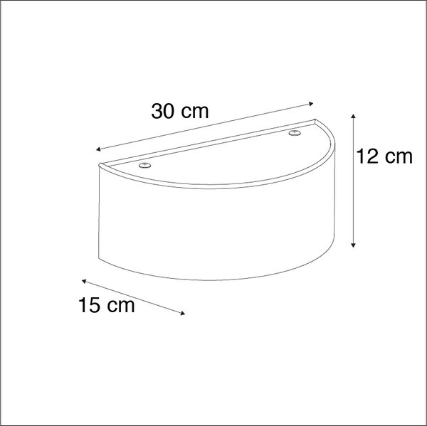 Applique rustica semicircolare grigia - DRUM