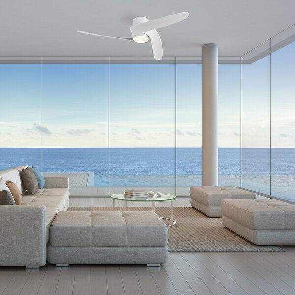 Ventilatore da soffitto LED Smart Groenland S bianco, silenzioso - Mantra Mantra Iluminación, Groenland S, dimmerabile, Bianco, Soggiorno, Metallo, Moderno