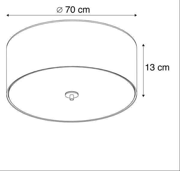 Plafoniera Country grigia 70 cm - DRUM