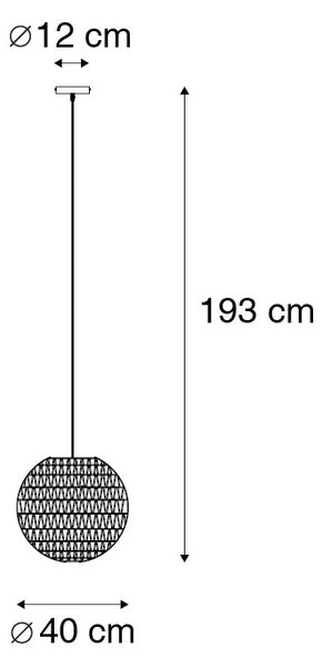 Lampada a sospensione retrò bianca 40 cm - Lina Ball 40
