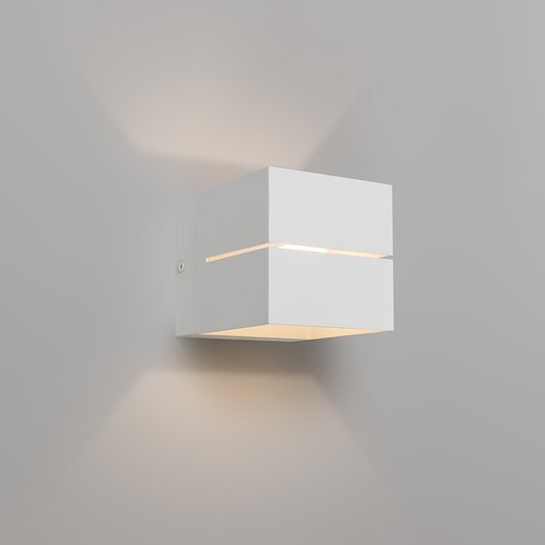 Lampada da parete moderna bianca 9,7 cm - Transfer Groove