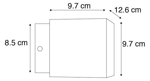 Applique da parete di design nero/oro con LED - Caja