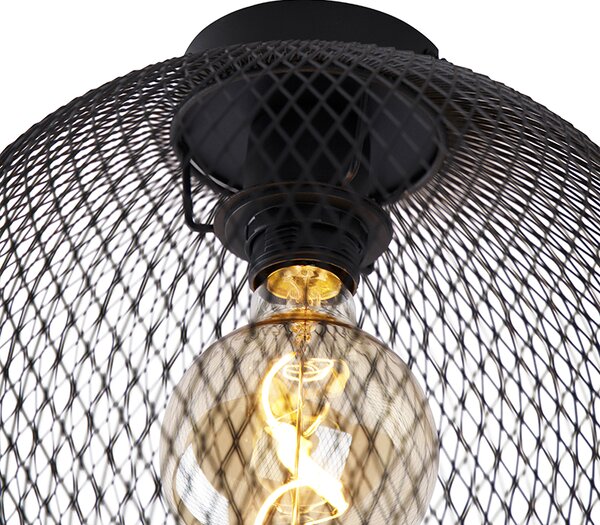 Plafoniera moderna nera 30 cm - Mesh Ball