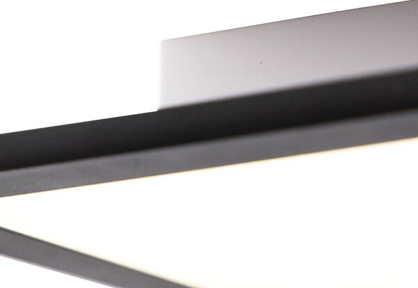 Plafoniera nera da 80 cm incl. LED con telecomando - Live