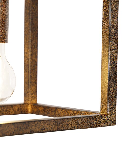 Lampada a sospensione industriale marrone ruggine 4 luci - Cage