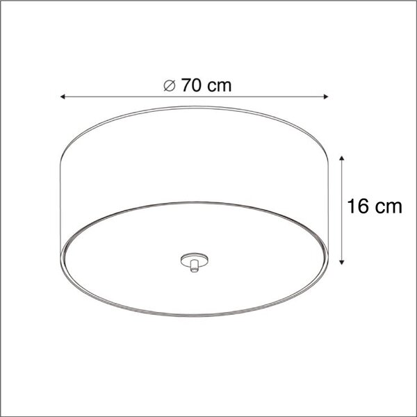 Lampada da soffitto rustica color tortora 70 cm - Drum Jute