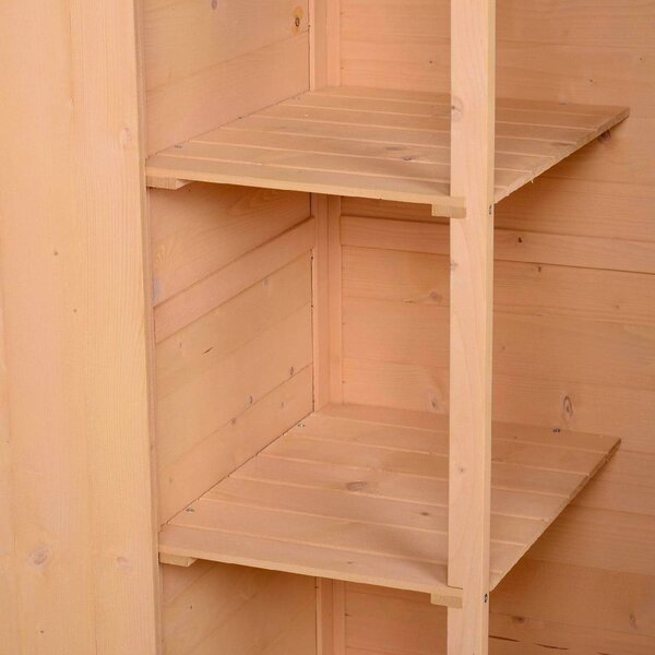 VivaGarden Armadietto da Esterno / Balcone in Legno 1 Anta Dimensioni 75x56x115 cm colore Legno Naturale