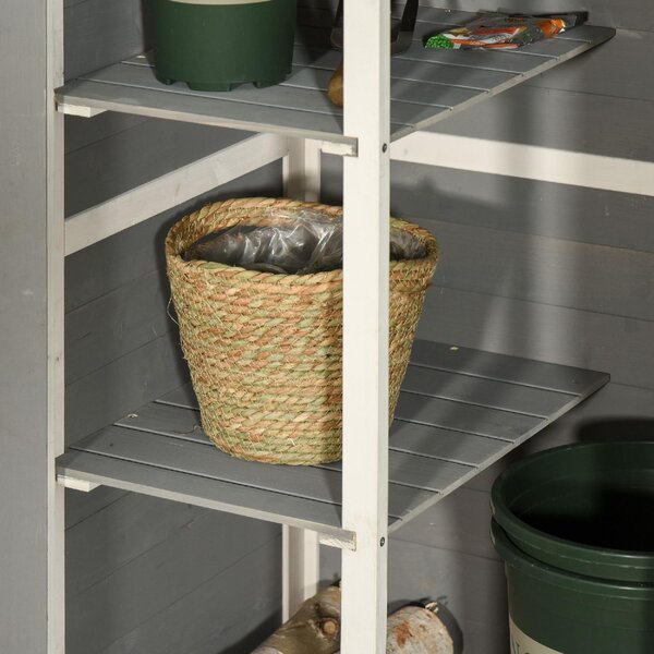 VivaGarden Armadietto da Esterno / Balcone in Legno 1 Anta Dimensioni 75x56x115 cm colore Grigio