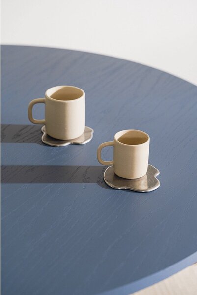 Set di sottobicchieri argentati in metallo 4 pz Plama – noo.ma