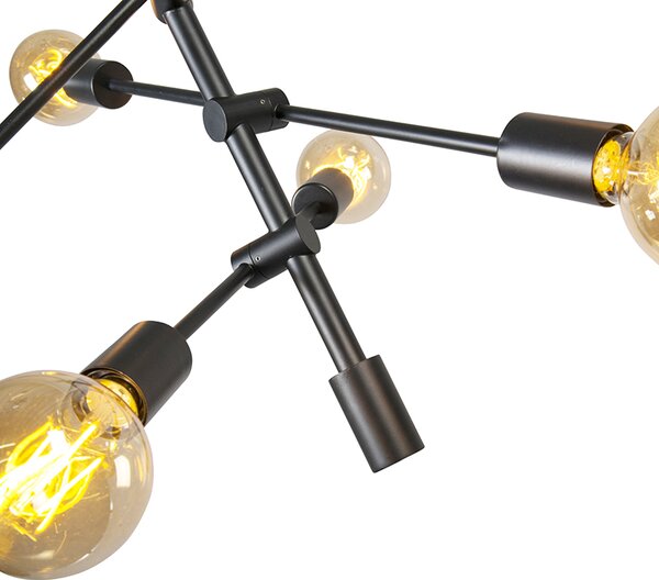 Lampada a sospensione industriale nera 6 luci - Sydney