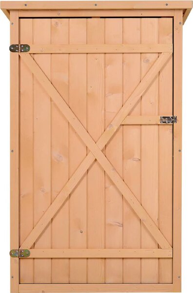 VivaGarden Armadietto da Esterno / Balcone in Legno 1 Anta Dimensioni 75x56x115 cm colore Legno Naturale