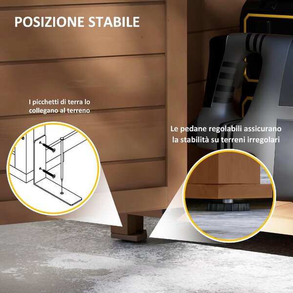 VivaGarden Armadietto da Esterno / Balcone in Legno 1 Anta Dimensioni 75x56x117 cm colore Marrone