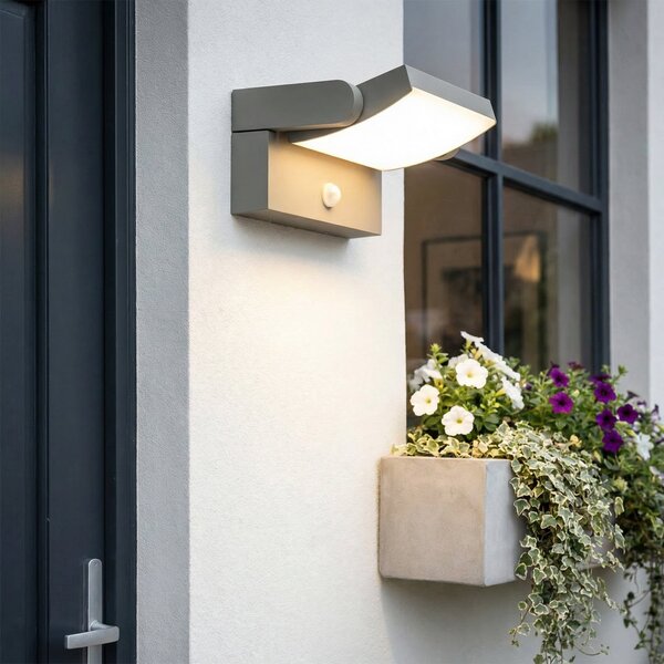 Lampade da esterno Lindby, Sherin, Grigio, Balcone, Alluminio, Moderno