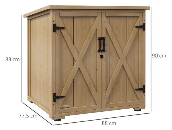 VivaGarden Armadietto da Esterno / Balcone in Legno 1 Anta Dimensioni 77.5x88x90 cm colore Legno Naturale