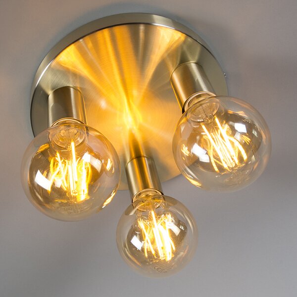 Plafoniera Art Déco oro rotonda - Facil 3