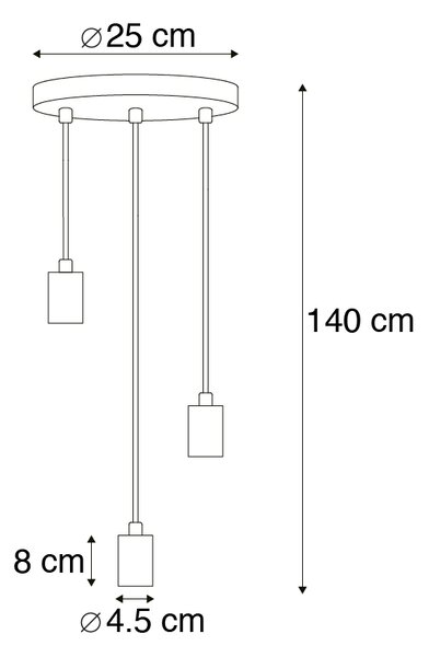 Lampada a sospensione art deco in rame - FACIL 3