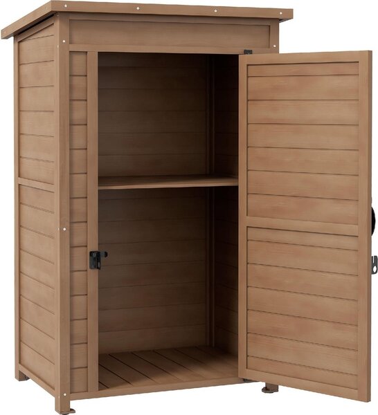 VivaGarden Armadietto da Esterno / Balcone in Legno 1 Anta Dimensioni 75x56x117 cm colore Marrone