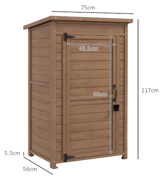 VivaGarden Armadietto da Esterno / Balcone in Legno 1 Anta Dimensioni 75x56x117 cm colore Marrone