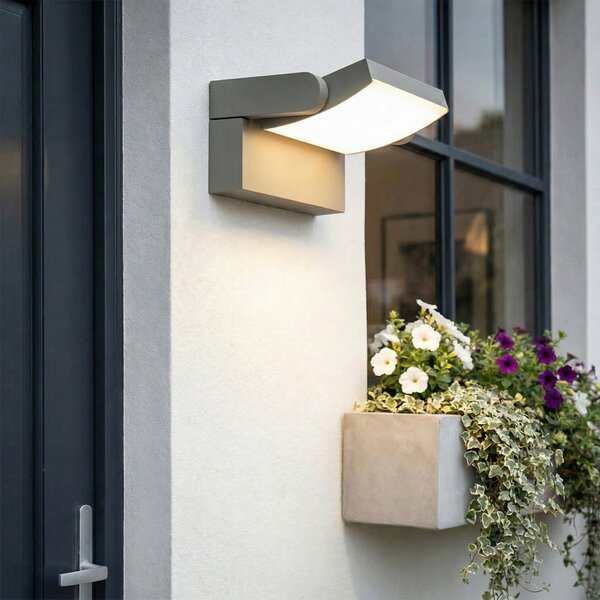 Lampade da esterno Lindby, Sherin, Grigio, Balcone, Alluminio, Moderno