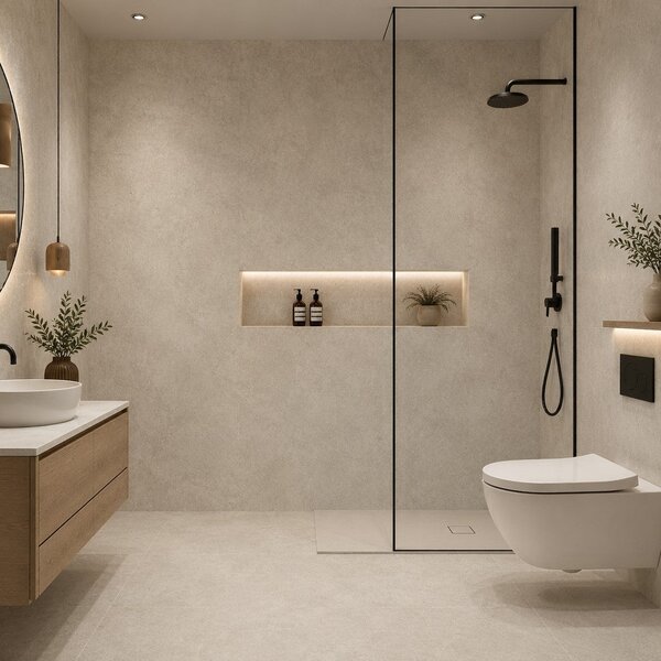 Divina Home Set 22 pz Piastrelle in LTV PVC Autoadesive da Pavimento Parete 2 mt2 30x30 effetto Marmo Beige - DH104822