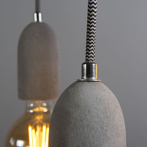 Lampada a sospensione industriale in cemento grigio - Cava 3