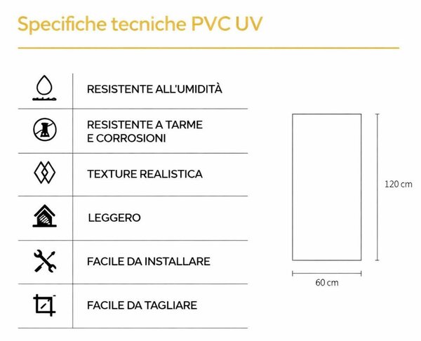 Divina Home Set 6 pz Pannello Decorativo effetto Marmo Gres Porcellanato 4,3 mt2 Rivestimento Murale PVC in UV 120 x 60 Marmo Beige - DH104804