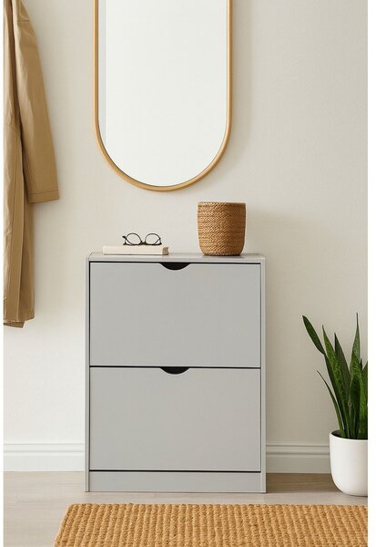 Scarpiera grigia con ante ribaltabili 60x82x24 cm Stelo – Bonami Essentials