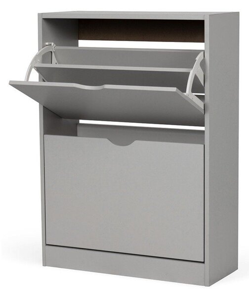 Scarpiera grigia con ante ribaltabili 60x82x24 cm Stelo – Bonami Essentials