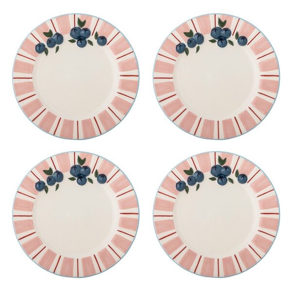 Set di piatti da dolce rosa/color crema in gres 4 pz ø 20,5 cm Carry – Bloomingville