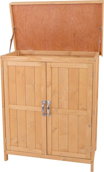 VivaGarden Armadietto da Esterno / Balcone in Legno 2 Ante Dimensioni 74x43x88 cm colore Legno naturale