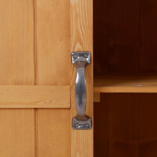 VivaGarden Armadietto da Esterno / Balcone in Legno 2 Ante Dimensioni 74x43x88 cm colore Legno naturale