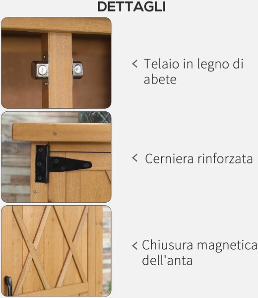VivaGarden Armadietto da Esterno / Balcone in Legno 2 Ante Dimensioni 75x40x90 cm colore Giallo
