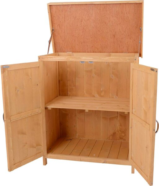 VivaGarden Armadietto da Esterno / Balcone in Legno 2 Ante Dimensioni 74x43x88 cm colore Legno naturale