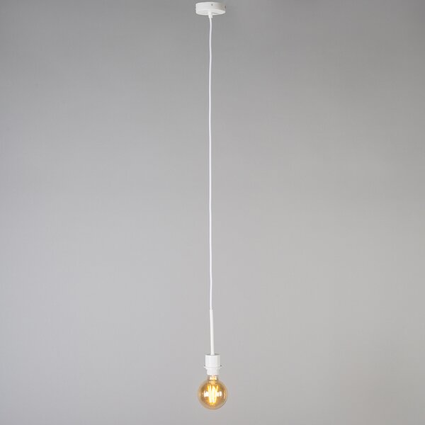 Lampada a sospensione moderna bianca con paralume 45 cm color tortora - Combi 1
