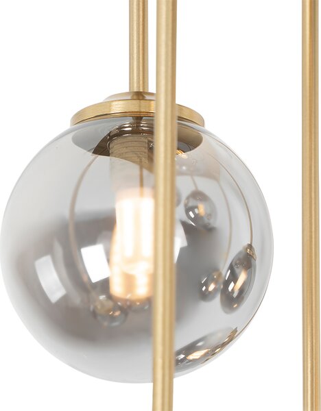 Plafoniera moderna oro 9 luci vetro fumé - ATHENS