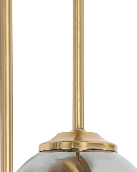 Plafoniera moderna oro 5 luci vetro fumé - ATHENAS