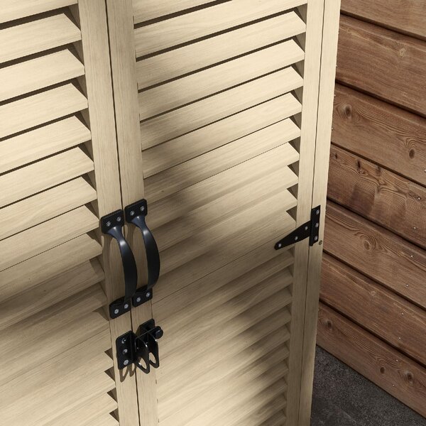 VivaGarden Armadietto da Esterno / Balcone in Legno 2 Ante Dimensioni 75x50x118 cm colore Legno Naturale