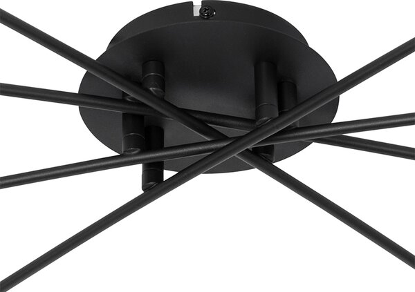 Plafoniera moderna nera con oro 8 luci - Athens Wire