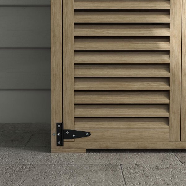 VivaGarden Armadietto da Esterno / Balcone in Legno 2 Ante Dimensioni 75x50x118 cm colore Legno Naturale