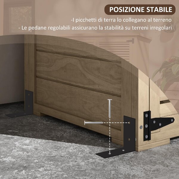 VivaGarden Armadietto da Esterno / Balcone in Legno 2 Ante Dimensioni 75x50x118 cm colore Legno Naturale