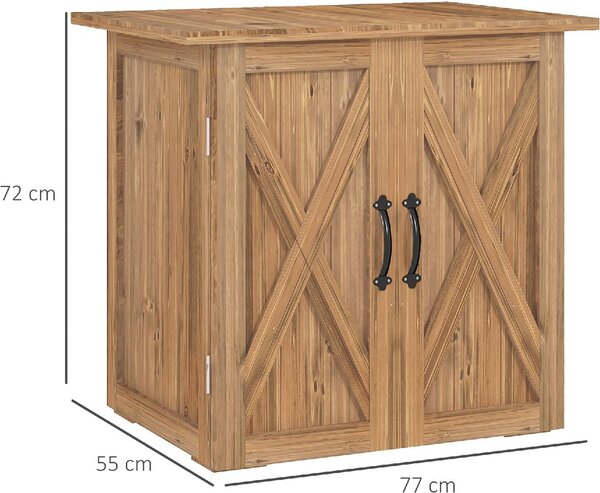 VivaGarden Armadietto da Esterno / Balcone in Legno 2 Ante Dimensioni 77x55x72 cm colore Marrone
