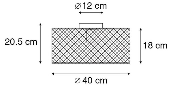 Plafoniera industriale nera - Drum Mesh